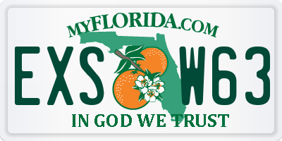 FL license plate EXSW63