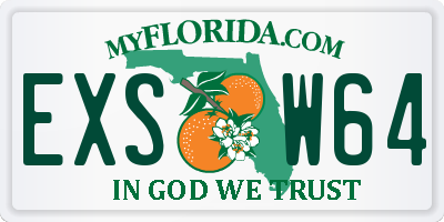 FL license plate EXSW64
