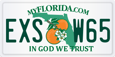 FL license plate EXSW65
