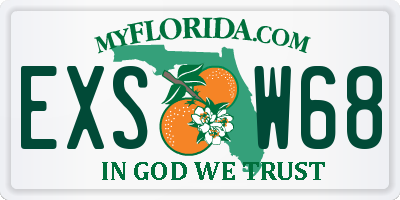 FL license plate EXSW68