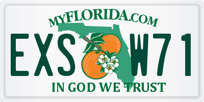 FL license plate EXSW71