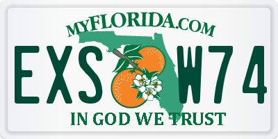 FL license plate EXSW74