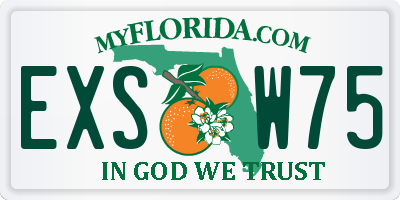 FL license plate EXSW75
