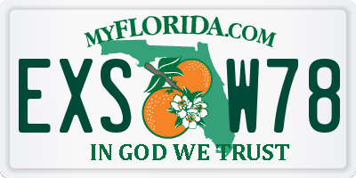 FL license plate EXSW78