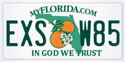 FL license plate EXSW85