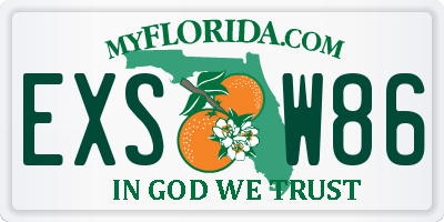FL license plate EXSW86