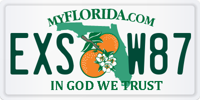FL license plate EXSW87