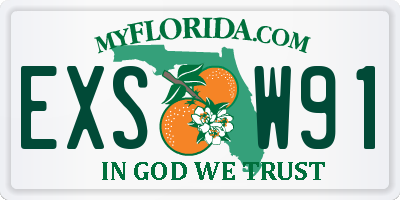 FL license plate EXSW91
