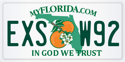 FL license plate EXSW92