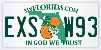 FL license plate EXSW93