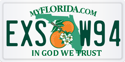 FL license plate EXSW94