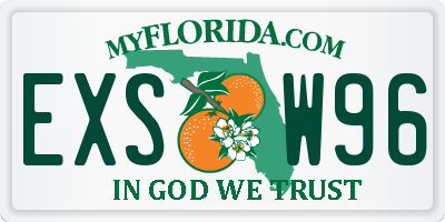 FL license plate EXSW96