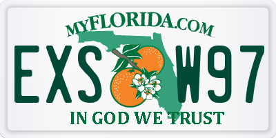 FL license plate EXSW97
