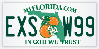 FL license plate EXSW99