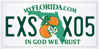 FL license plate EXSX05