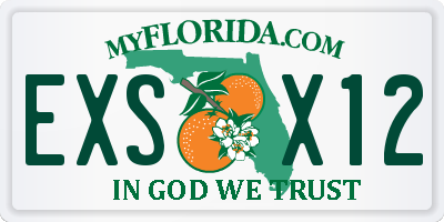 FL license plate EXSX12
