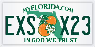 FL license plate EXSX23