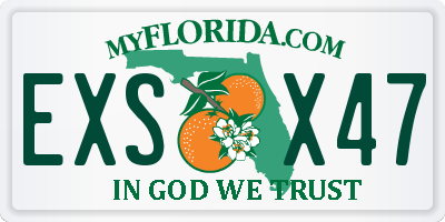FL license plate EXSX47