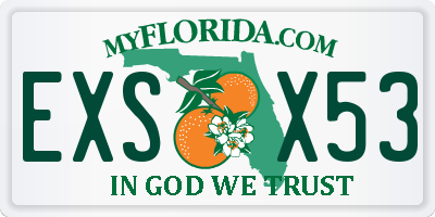 FL license plate EXSX53