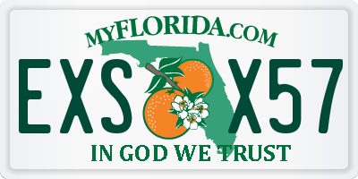 FL license plate EXSX57