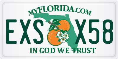 FL license plate EXSX58