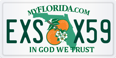 FL license plate EXSX59