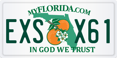 FL license plate EXSX61