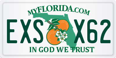 FL license plate EXSX62