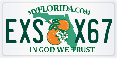 FL license plate EXSX67