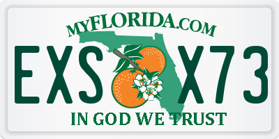 FL license plate EXSX73