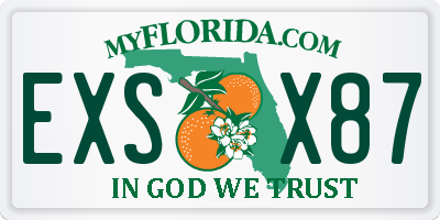 FL license plate EXSX87