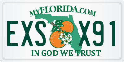 FL license plate EXSX91