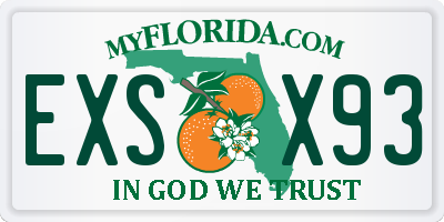 FL license plate EXSX93