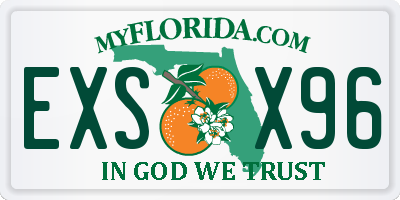 FL license plate EXSX96