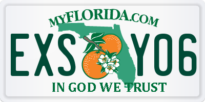 FL license plate EXSY06