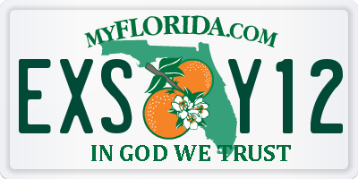 FL license plate EXSY12