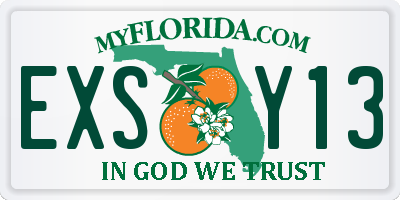 FL license plate EXSY13