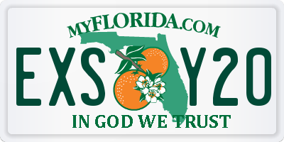 FL license plate EXSY20