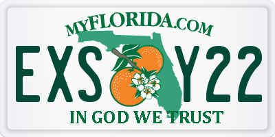FL license plate EXSY22