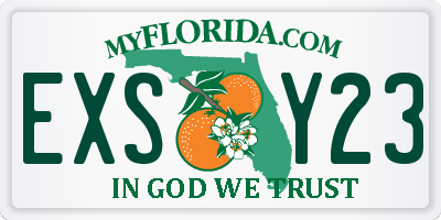 FL license plate EXSY23