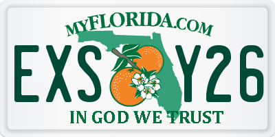 FL license plate EXSY26