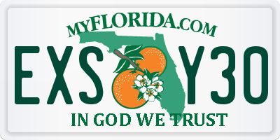 FL license plate EXSY30