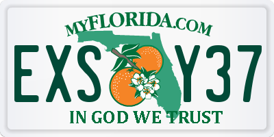 FL license plate EXSY37