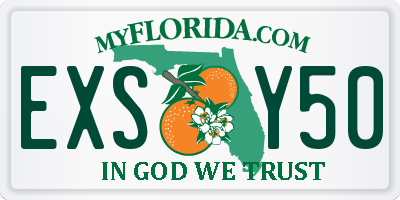 FL license plate EXSY50