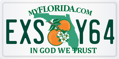 FL license plate EXSY64