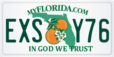 FL license plate EXSY76