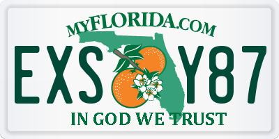 FL license plate EXSY87