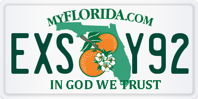 FL license plate EXSY92
