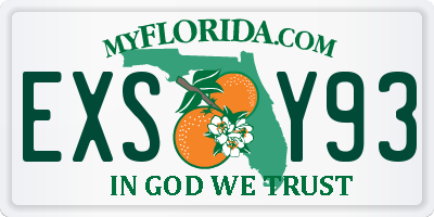 FL license plate EXSY93