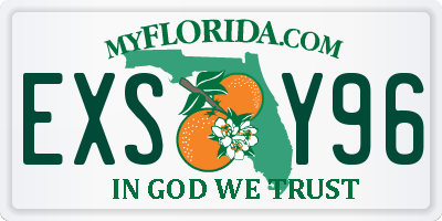 FL license plate EXSY96